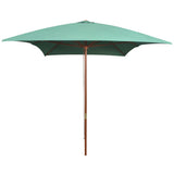 Vidaxl -parasol med træpol 200x300 cm grøn