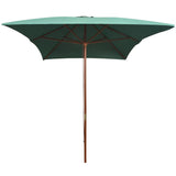 Vidaxl -parasol med træpol 200x300 cm grøn