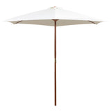 Vidaxl Parasol 270x270 cm Træstang creme hvid