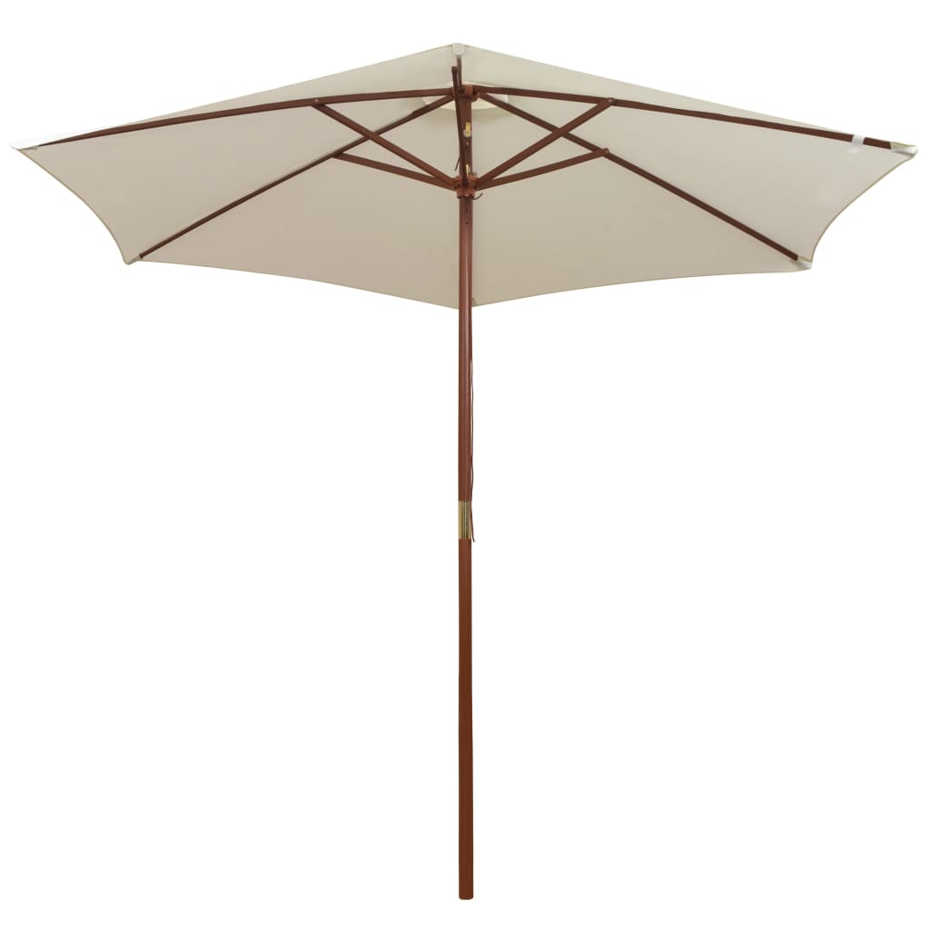Vidaxl Parasol 270x270 cm Træstang creme hvid