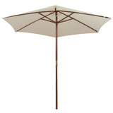 Vidaxl Parasol 270x270 cm Træstang creme hvid