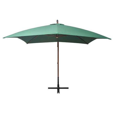 Vidaxl Flydende parasol med træpol 300x300 cm grøn