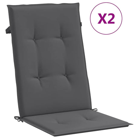 VidaXL havestole hynder ryglæn 2 stk 120x50x2 cm stof antracit
