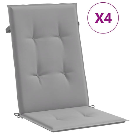 VidaXL havestolehynder 4 stk høj ryg 120x50x3 cm stof grå