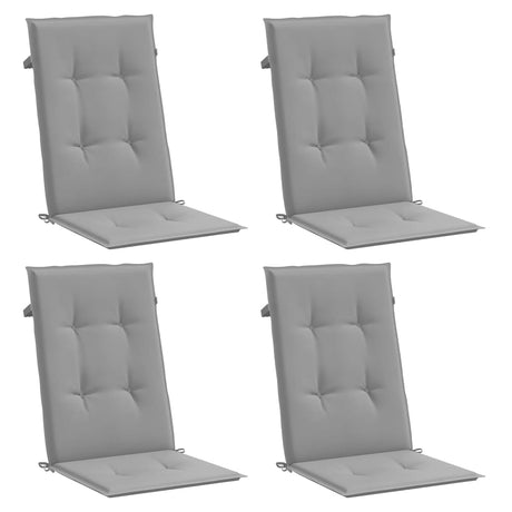VidaXL havestolehynder 4 stk høj ryg 120x50x3 cm stof grå