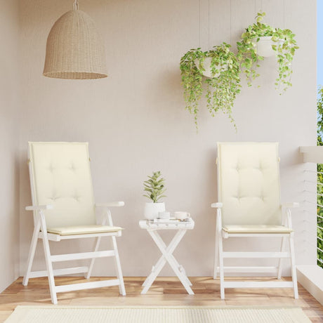 Vidaxl Garden stolpuder 6 st høj ryg 120x50x3 cm stofcreme -farvet