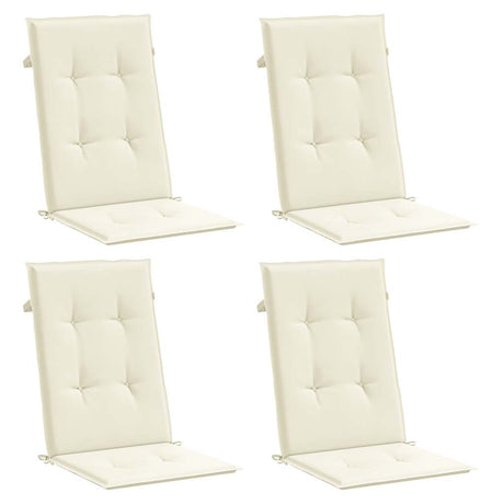 Vidaxx havestolehynder 4 stk høj ryg 120x50x2 cm stof cremefarvet
