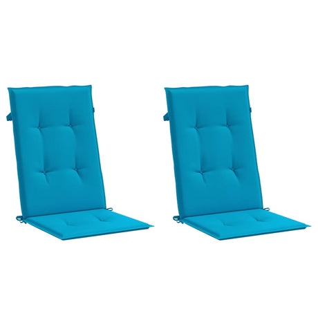 Vidaxl Garden Stol Puder 2 st Høj back 120x50x3 cm stof blå