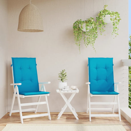 Vidaxl Garden Stol Puder 2 st Høj back 120x50x3 cm stof blå