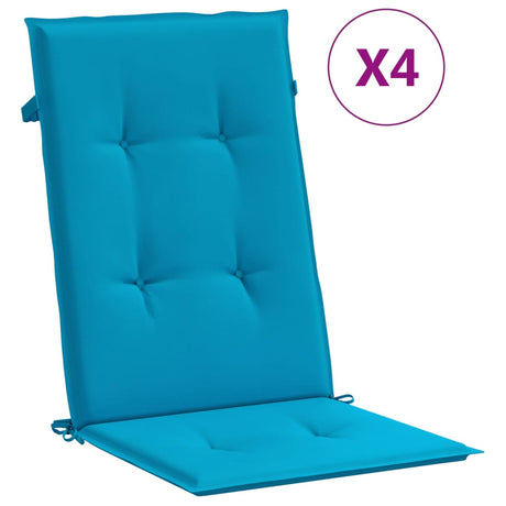 Vidaxl Garden Stol Puder 4 ST Høj ryg 120x50x3 cm stof blå