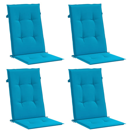 Vidaxl Garden Stol Puder 4 ST Høj ryg 120x50x3 cm stof blå