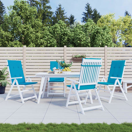 Vidaxl Garden Stol Puder 4 ST Høj ryg 120x50x3 cm stof blå