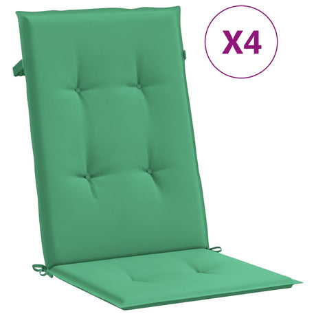 Vidaxl Garden Stol Puder 4 st Høj back 120x50x3 cm stofgrøn