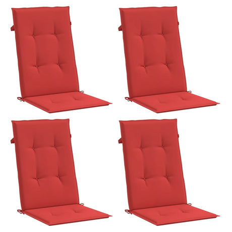 Vidaxl Garden Stol Puder 4 st Høj back 120x50x3 cm stof rød