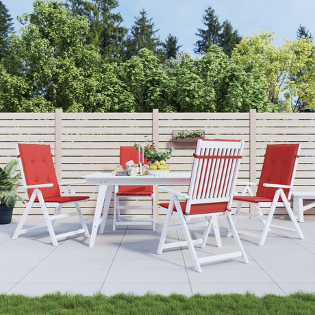 Vidaxl Garden Stol Puder 4 st Høj back 120x50x3 cm stof rød