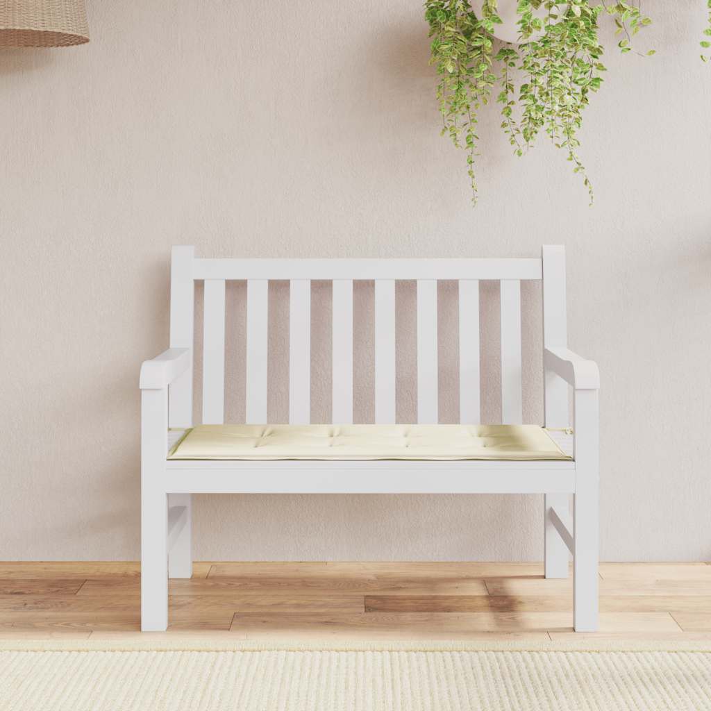 Vidaxl Garden Bench Pushion 120x50x3 cm Oxford Fabric Crème Farvet