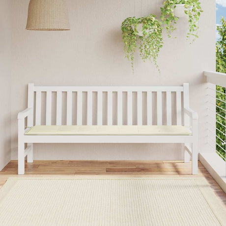 Vidaxl Garden Bench Pushion 180x50x3 cm Oxford Fabric Crème -farvet