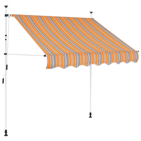 Vidaxl Luifel udvider manuelt 150 cm gule og blå striber