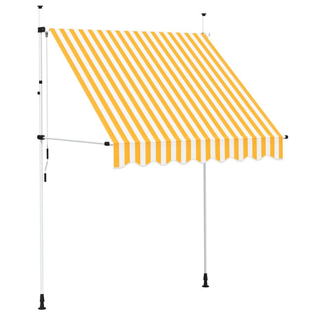 Vidaxl Luifel udvider manuelt 200 cm orange og hvide striber