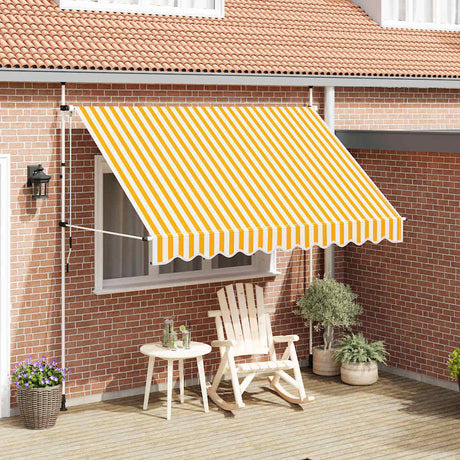 Vidaxl Luifel udvider manuelt 300 cm orange og hvide striber