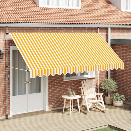 Vidaxl Luifel udvider manuelt 400 cm orange og hvide striber