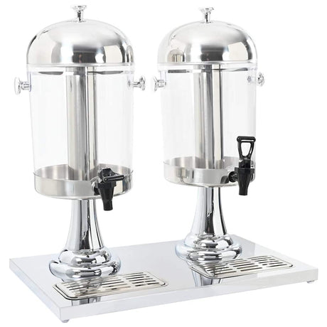 Vidaxl dobbelt sapdispenser rustfrit stål 2x8 l