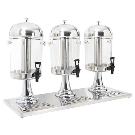 Vidaxl Three -Stern Juice Dispenser Rustfrit stål 3x8 L