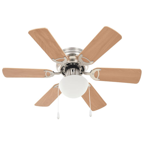 Vidaxl loftsventilator med lampe 82 cm lysebrun