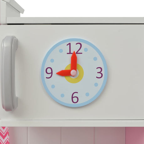 Vidaxl Toy Kitchen Pink og White 82x30x100 cm træ