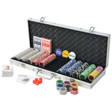 Vidaxl Poker sæt med 500 chips aluminium