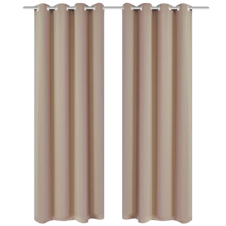 Vidaxl gardiner med metalringe mørklægning 135x175 creme 2 stk