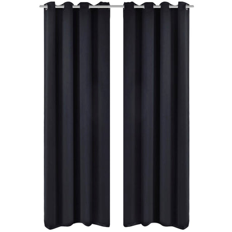 Vidaxl gardin med metalringe Blackout 270x245 sort
