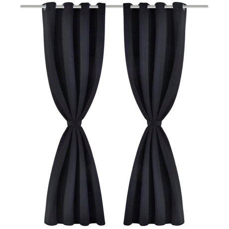 Vidaxl gardin med metalringe Blackout 270x245 sort