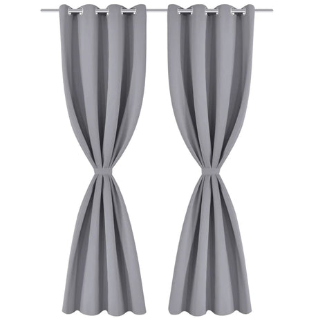 Vidaxl gardin med metalringe Blackout 270x245 Gray