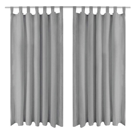 Vidaxl mikro-satin gardiner med løkker 140x175 cm grå 2 stk
