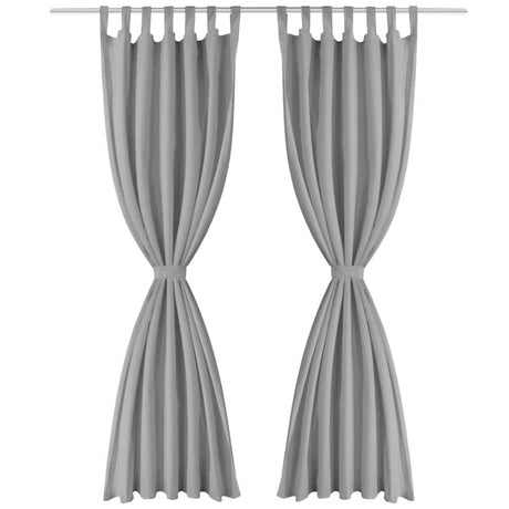 Vidaxl mikro-satin gardiner med løkker 140x175 cm grå 2 stk