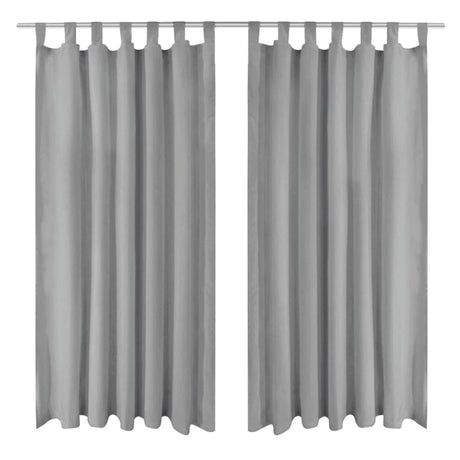Vidaxl mikro-satin gardiner med løkker 140x225 cm grå 2 stk