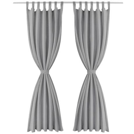 Vidaxl mikro-satin gardiner med løkker 140x225 cm grå 2 stk