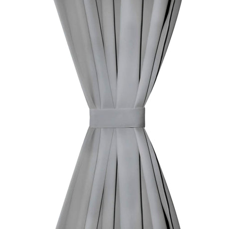 Vidaxl mikro-satin gardiner med løkker 140x225 cm grå 2 stk