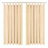 Vidaxl mikro-satin gardiner med løkker 140x175 cm beige 2 stk