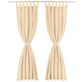 Vidaxl mikro-satin gardiner med løkker 140x175 cm beige 2 stk