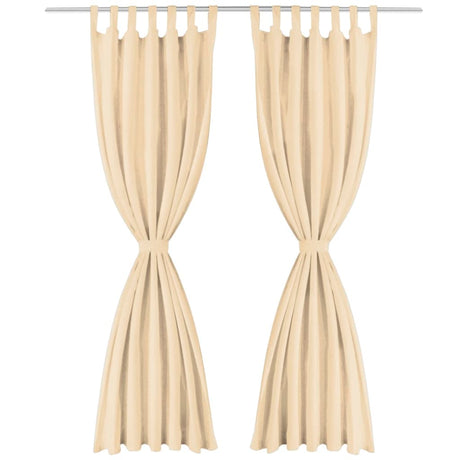 Vidaxl mikro-satin gardiner med løkker 140x225 cm beige 2 stk
