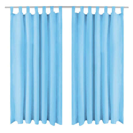 Vidaxl mikro-satin gardiner med løkker 140x225 cm turkis 2 m