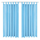 Vidaxl mikro-satin gardiner med løkker 140x225 cm turkis 2 m