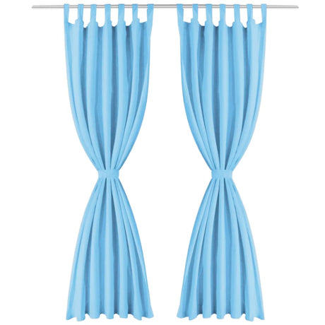 Vidaxl mikro-satin gardiner med løkker 140x225 cm turkis 2 m
