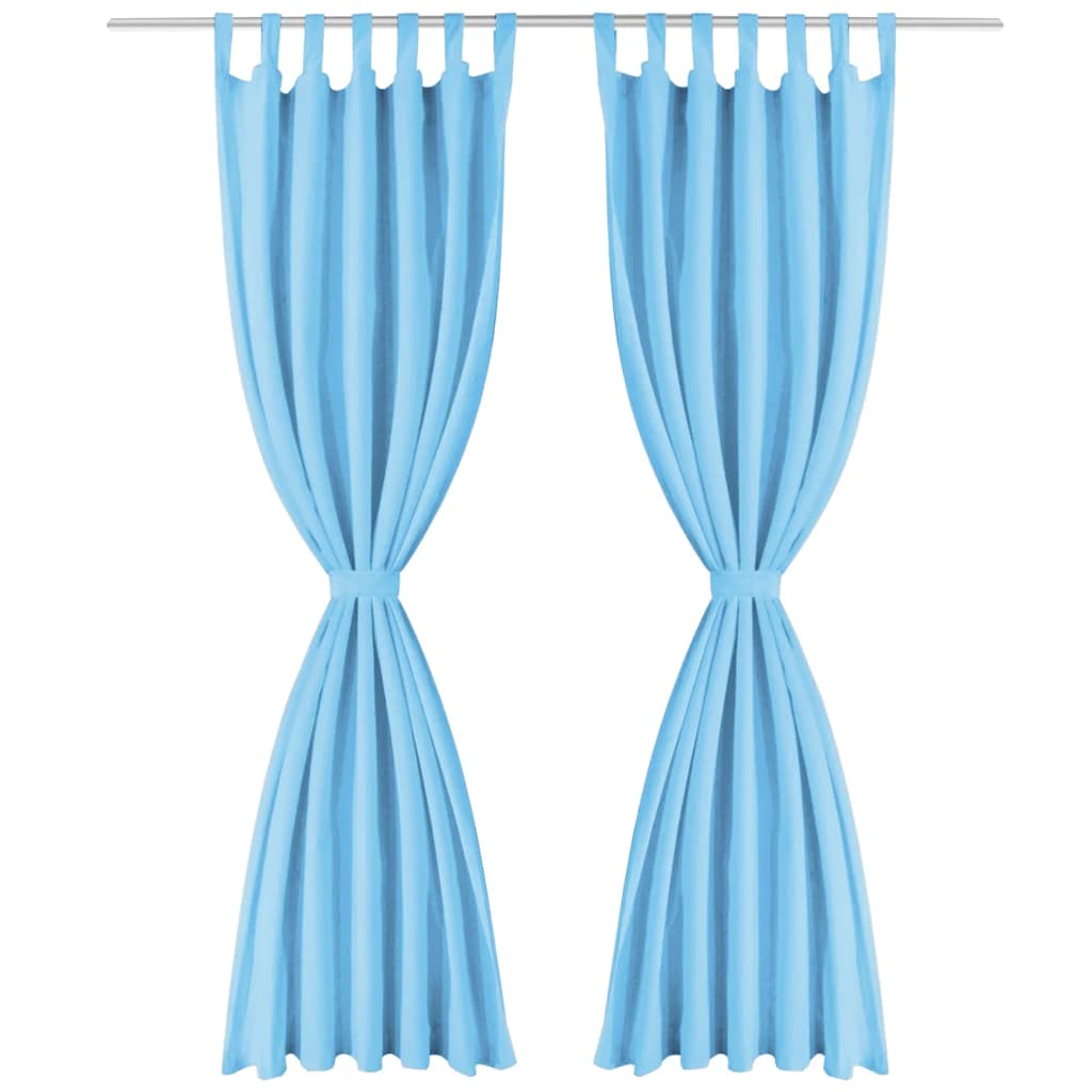 Vidaxl mikro-satin gardiner med løkker 140x225 cm turkis 2 m