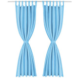 Vidaxl mikro-satin gardiner med løkker 140x225 cm turkis 2 m