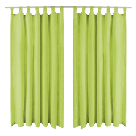Vidaxl mikro-satin gardiner med løkker 140x175 cm grøn 2 m