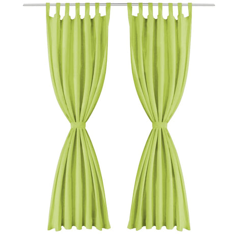 Vidaxl mikro-satin gardiner med løkker 140x175 cm grøn 2 m