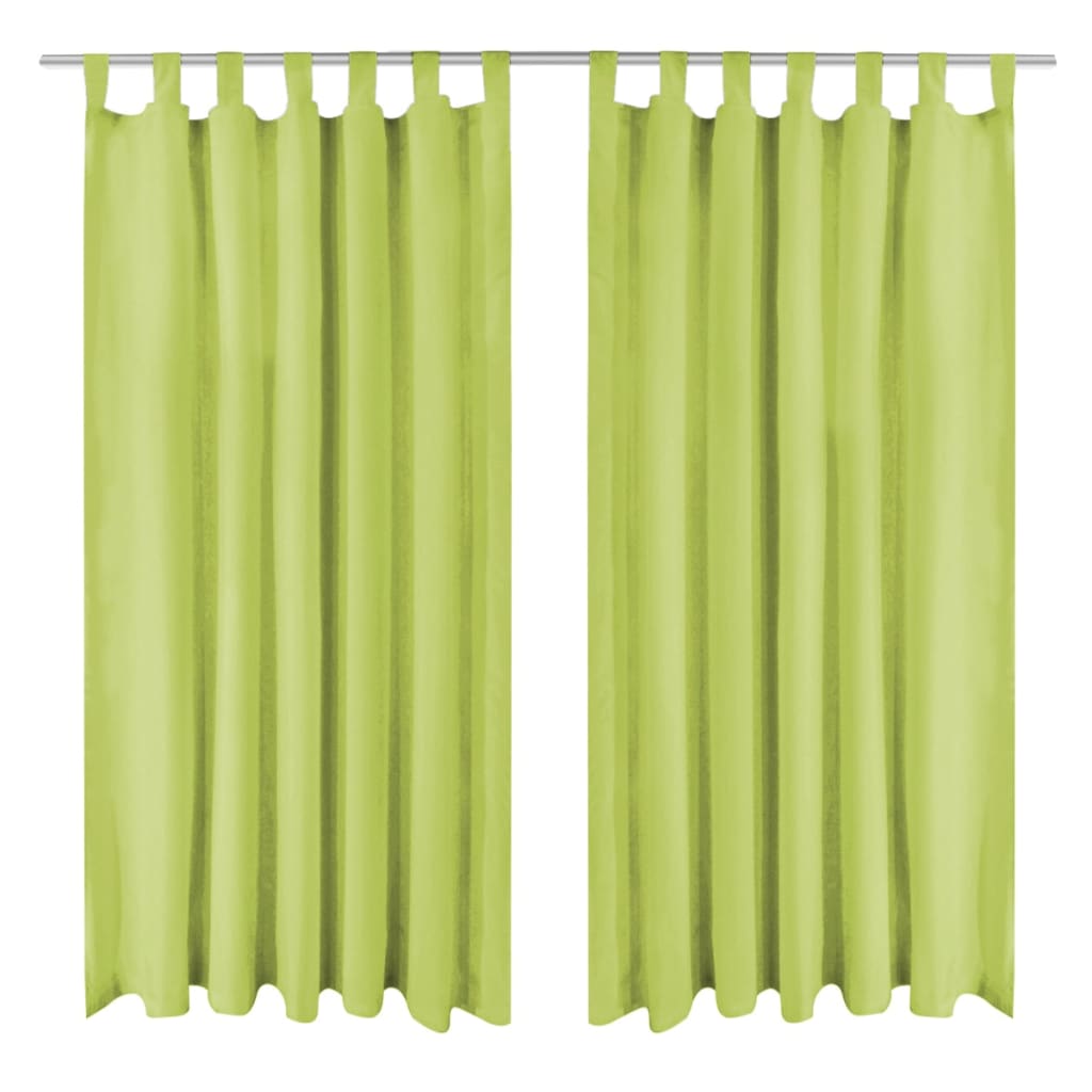 Vidaxl mikro-satin gardiner med løkker 140x245 cm grøn 2 m
